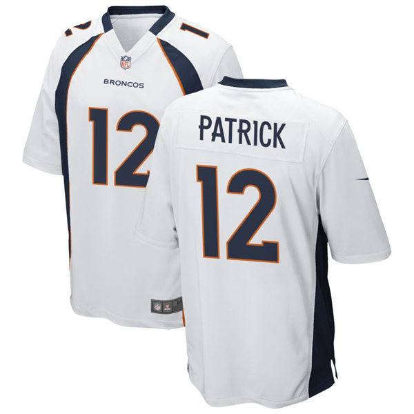 Mens Denver Broncos #12 Tim Patrick Nike White Vapor Untouchable Limited Jersey