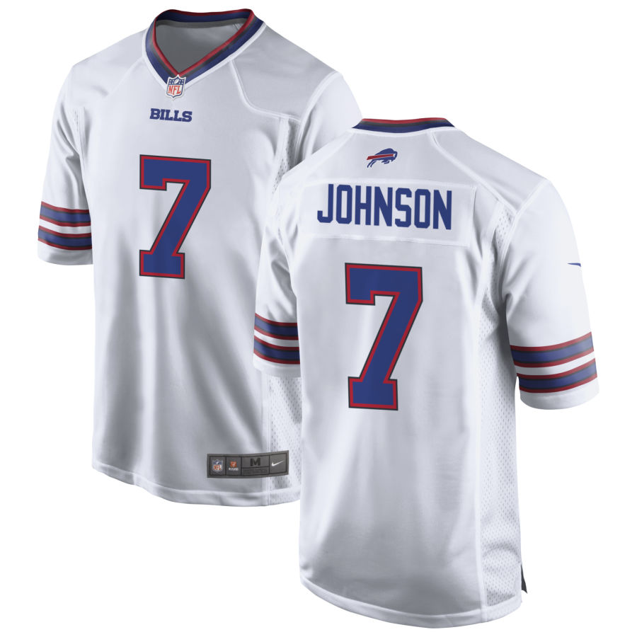 Mens Buffalo Bills #7 Taron Johnson Nike White Vapor Limited Jersey