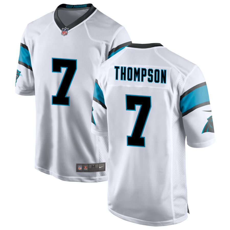 Mens Carolina Panthers #7 Shaq Thompson Nike White Vapor Untouchable Limited Jersey