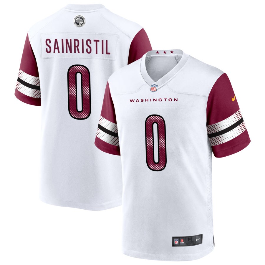 Womens Washington Commanders #0 Mike Sainristil Nike White Away Limited Jersey