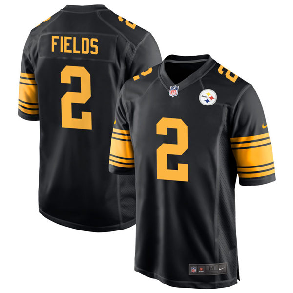 Men's Pittsburgh Steelers #2 Justin Fields Nike Black Alternate 2 Vapor F.U.S.E. Limited Jersey