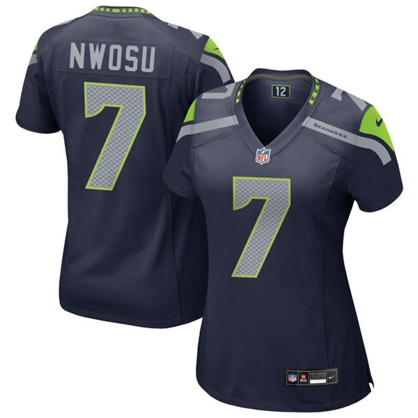 Women's Seattle Seahawks #7 Uchenna Nwosu Nike Navy Team Color Limited Jersey