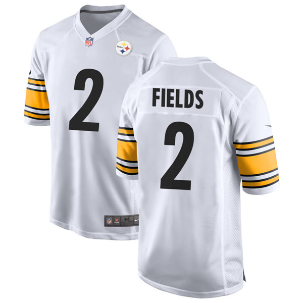 Men's Pittsburgh Steelers #2 Justin Fields Nike White Vapor F.U.S.E. Limited Jersey
