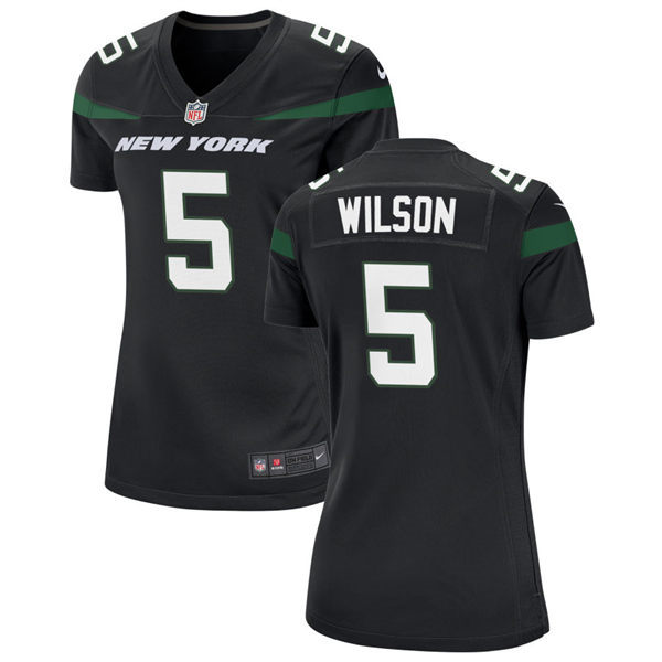 Womens New York Jets #5 Garrett Wilson Nike Black Alternate Limited Jersey