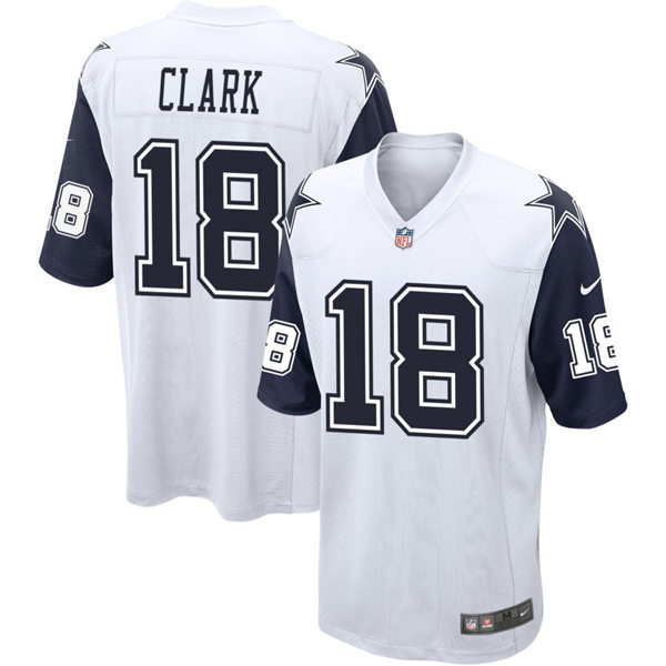 Mens Dallas Cowboys #18 Damone Clark White Color Rush Legend Player Jersey