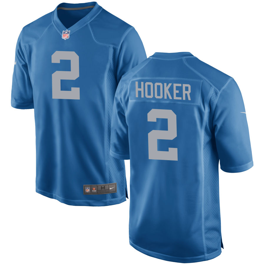 Mens Detroit Lions #2 Hendon Hooker Nike Royal Alternate Retro Jersey