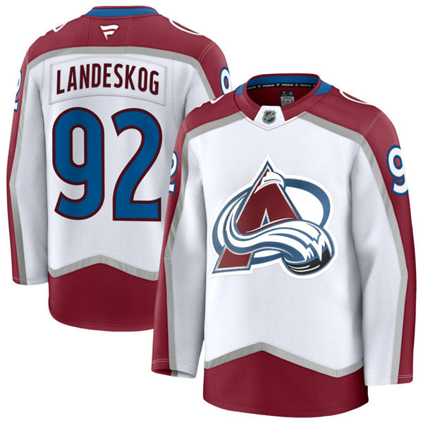 Men's Colorado Avalanche #92 Gabriel Landeskog Fanatics White Away Premier Player Jersey