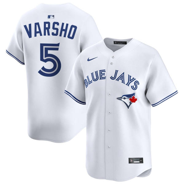 Mens Toronto Blue Jays #5 Daulton Varsho Nike White Home Limited Jersey