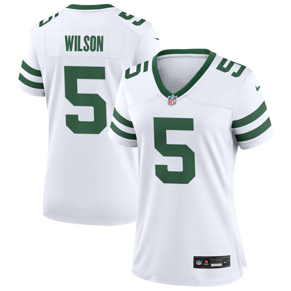 Women's New York Jets #5 Garrett Wilson White Legacy Limited Jersey