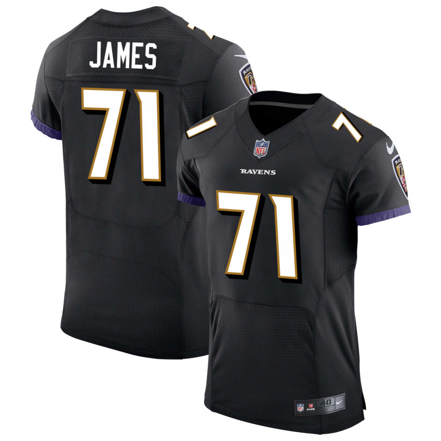 Mens Baltimore Ravens #71 Ja'Wuan James Nike Black Vapor Limited Player Jersey