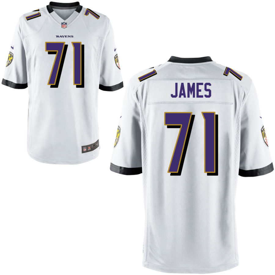 Mens Baltimore Ravens #71 Ja'Wuan James Nike White Vapor Limited Player Jersey