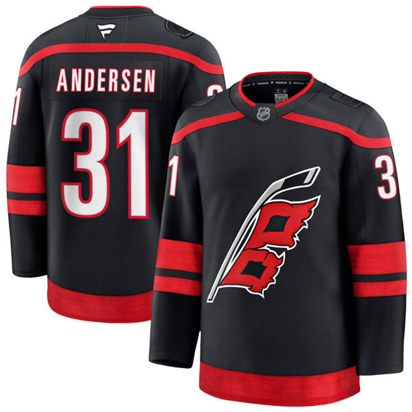 Mens Carolina Hurricanes #31 Frederik Andersen Fanatics Black Home Player Jersey