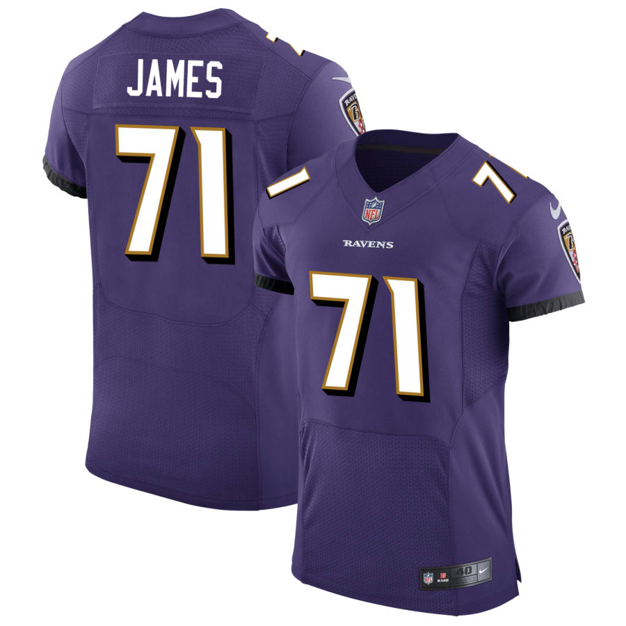 Mens Baltimore Ravens #71 Ja'Wuan James Nike Purple Vapor Limited Player Jersey