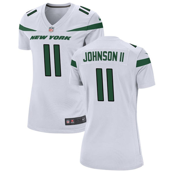 Women's New York Jets #11 Jermaine Johnson II Nike White Limited Jersey