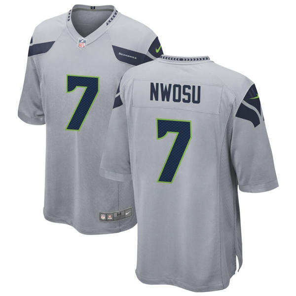 Women's Seattle Seahawks #7 Uchenna Nwosu Nike Gray Limited Jersey