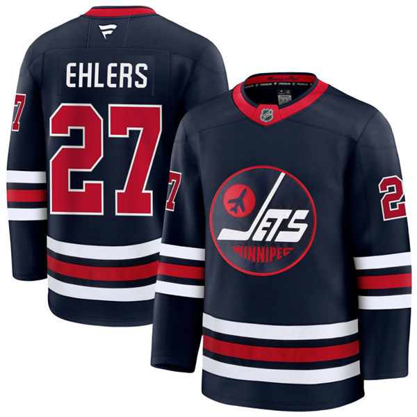 Men's Winnipeg Jets #27 Nikolaj Ehlers Fanatics Navy Alternate Premier Jersey