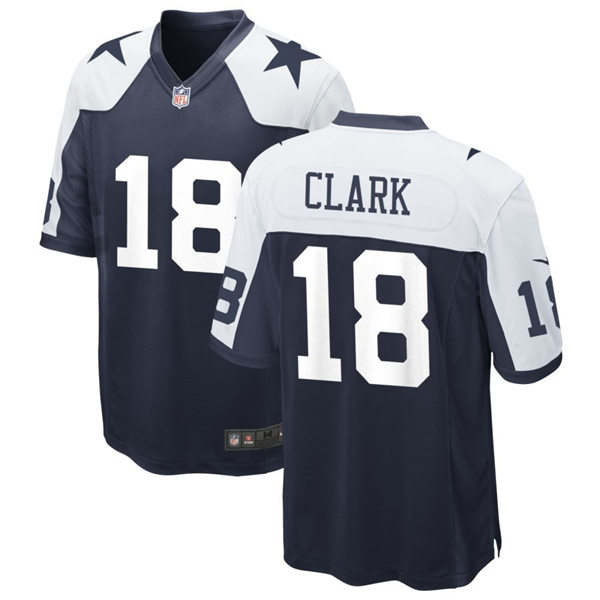 Mens Dallas Cowboys #18 Damone Clark Nike Navy Alternate Vapor Limited Jersey