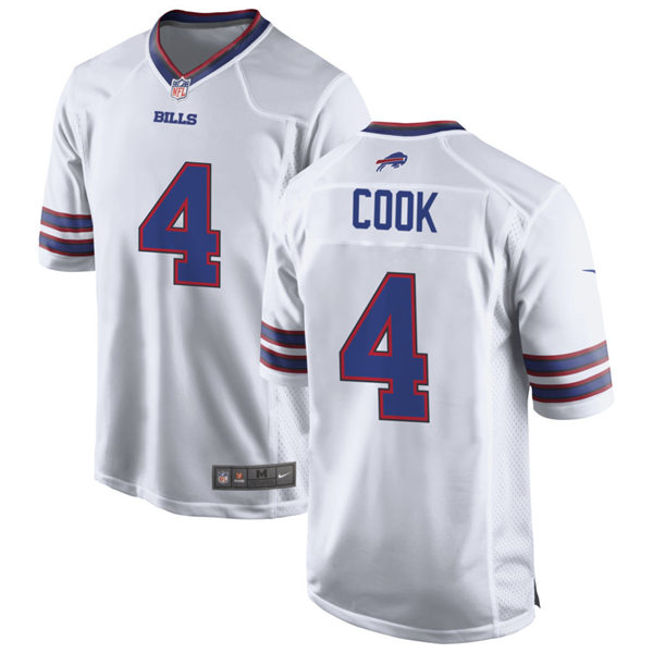 Mens Buffalo Bills #4 James Cook Nike White Away Vapor Limited Jersey