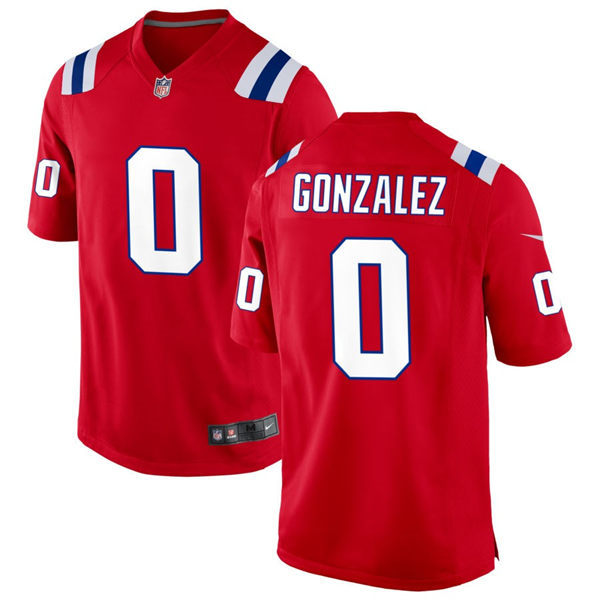 Mens New England Patriots #0 Christian Gonzalez Nike Red Alternate Vapor Untouchable Limited Player Jersey