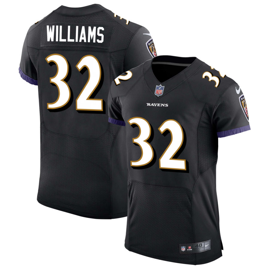 Mens Baltimore Ravens #32 Marcus Williams Nike Black Alternate Vapor Limited Player Jersey