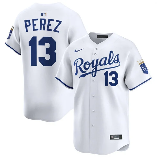 Men's Kansas City Royals #13 Salvador Perez Nike 2026 Home White Limited Jersey