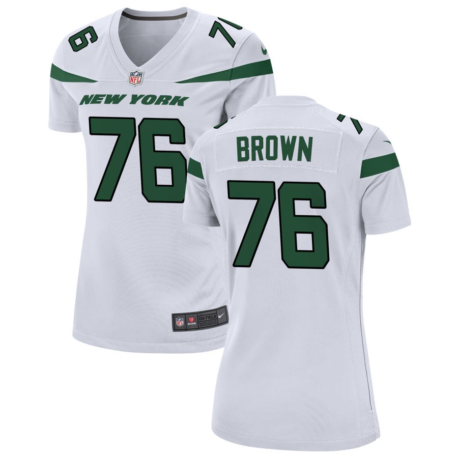 Womens New York Jets #76 Duane Brown Nike White Limited Jersey