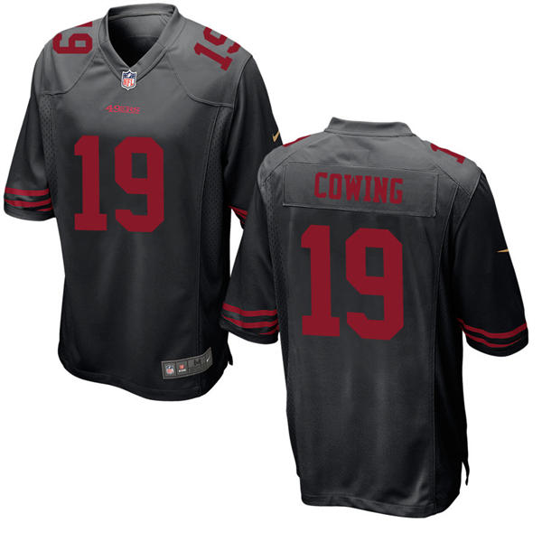 Mens San Francisco 49ers #19 Jacob Cowing Nike Black Alternate Vapor F.U.S.E. Limited Jersey