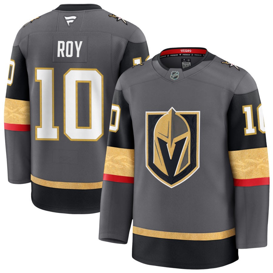 Mens Vegas Golden Knights #10 Nicolas Roy Stitched Fanatics Gray Alternate Premium Jersey