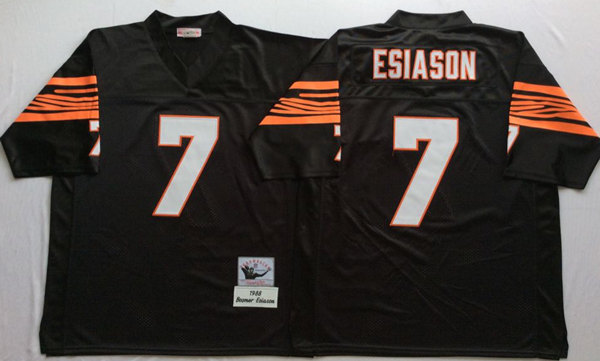 Cincinnati Bengals #7 Boomer Esiason Black Throwback Jersey