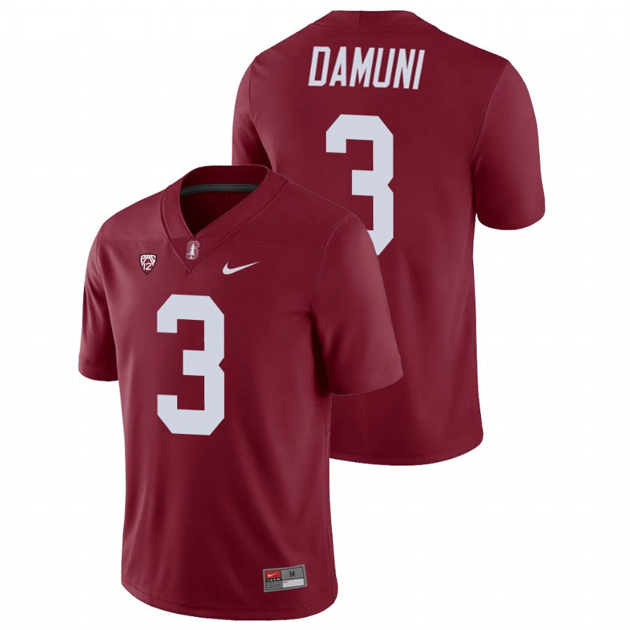 Men's Stanford Cardinal #3 Levani Damuni Nike Cardinal NCAA College Football Game Jersey