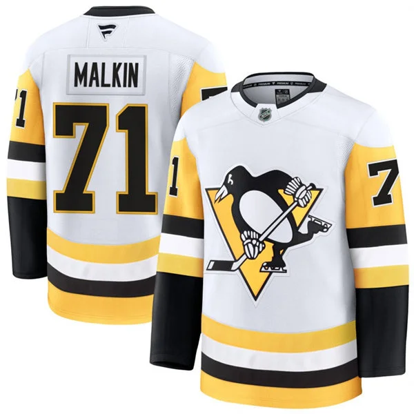 Mens Pittsburgh Penguins #71 Evgeni Malkin Fanatics Away White Player Jersey