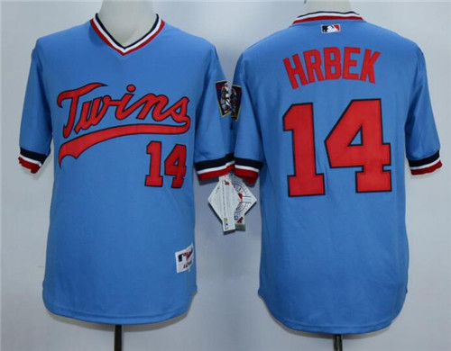 Men's Minnesota Twins #14 Kent Hrbek Blue Throwback Jersey