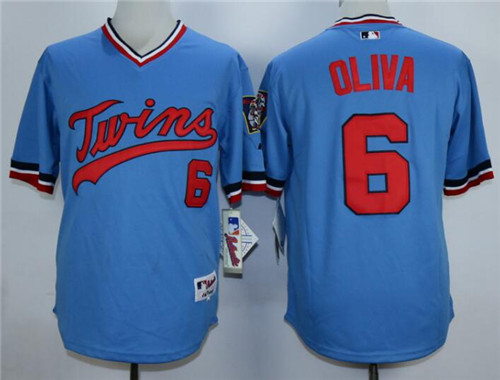 Men's Minnesota Twins #6 Tony Oliva Light Blue Pullover Throwback Jersey
