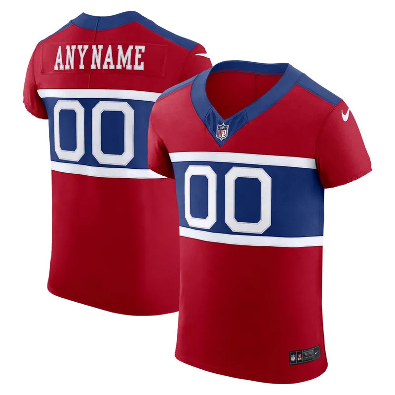 New York Giants Custom Century Red 100TH Season Commemorative Jersey