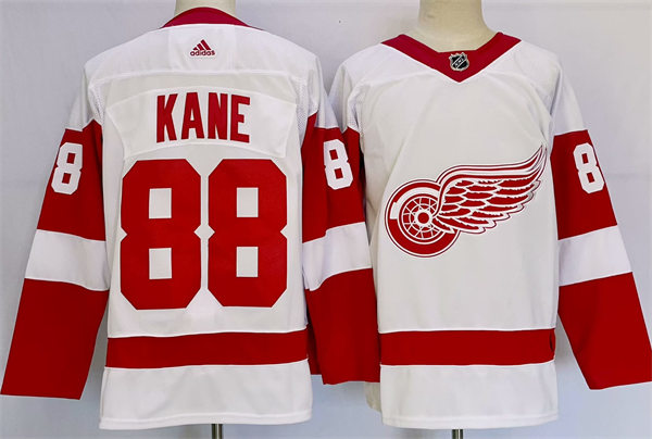Men's Detroit Red Wings #88 Patrick Kane Adidas White Away Player Jersey
