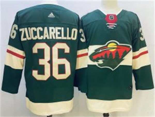 Men's Minnesota Wild #36 Mats Zuccarello  Home Green Adidas NHL JERSEYS