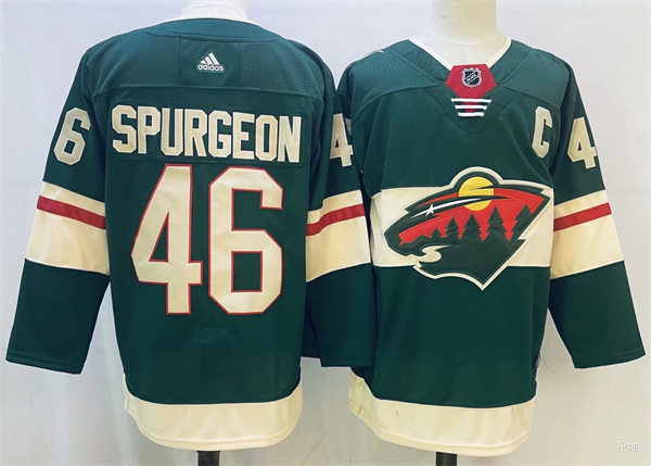 Men's Minnesota Wild #46 Jared Spurgeon Green Adidas Stitched NHL Jersey