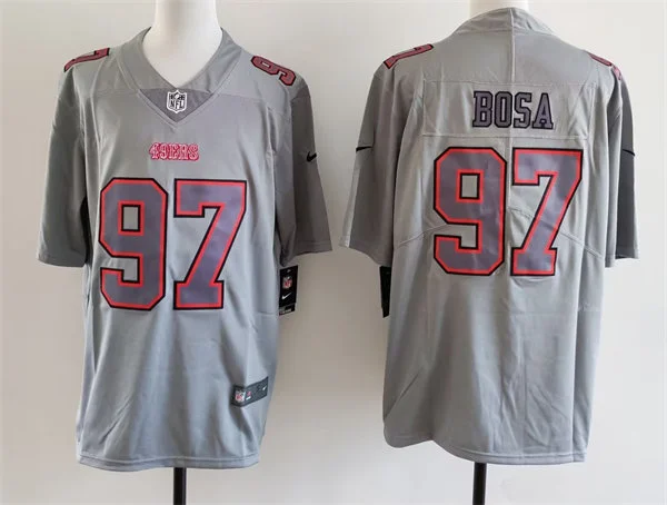 Mens San Francisco 49ers #97 Nick Bosa Nike Atmosphere Fashion Game Jersey - Gray