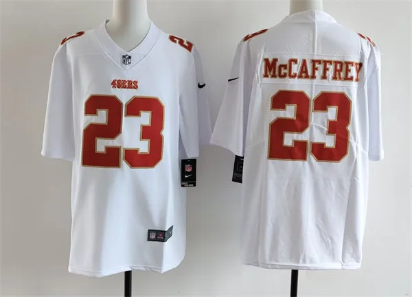 Mens San Francisco 49ers #23 Christian McCaffrey Nike Tundra White 2024 Fashion Game Jersey