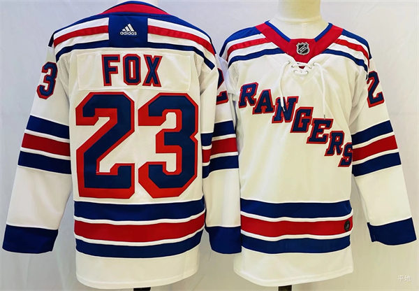 Mens New York Rangers #23 Adam Fox adidas White Away Primegreen Player Jersey