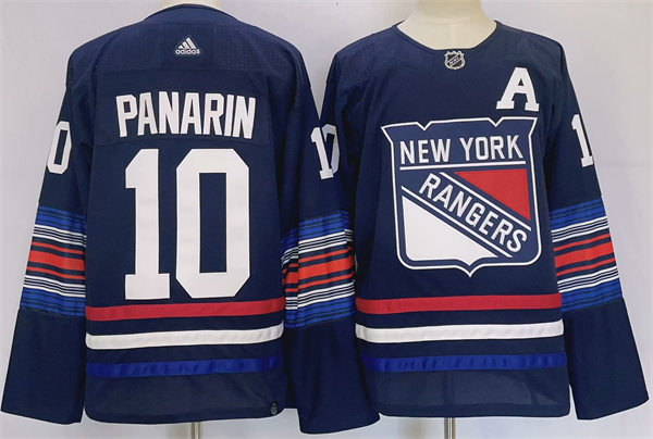 Mens New York Rangers #10 Artemi Panarin 2023-24 Navy Alternate Premier Jersey