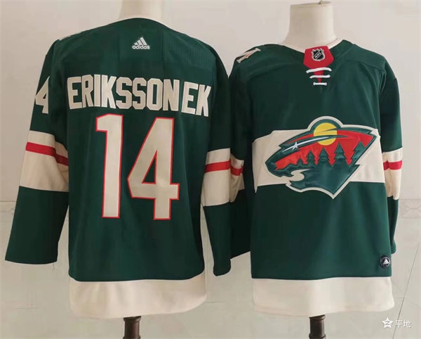 Mens Minnesota Wild #14 Joel Eriksson Ek Adidas Home Green Jersey