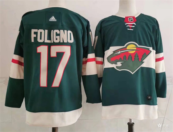 Men's Minnesota Wild #17 Marcus Foligno Adidas Green Home Jersey