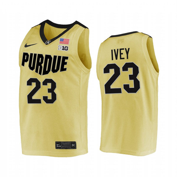 Men's Purdue Boilermakers #23 Jaden Ivey Nike Yellow College Game Basketball Jersey