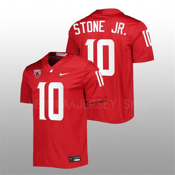 Mens Youth Washington State Cougars #10 Ron Stone Jr.. Nike Crimson College Football Game Jersey