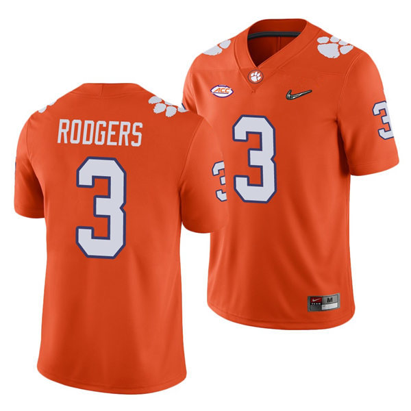 Mens Clemson Tigers #3 Amari Rodgers Nike Orange College Football Game Jersey