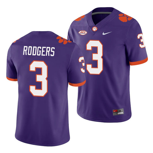 Mens Clemson Tigers #3 Amari Rodgers Nike Purple College Football Jersey