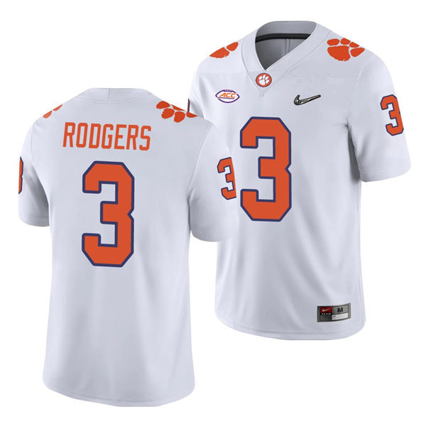 Mens Clemson Tigers #3 Amari Rodgers  Nike White College Football Jersey