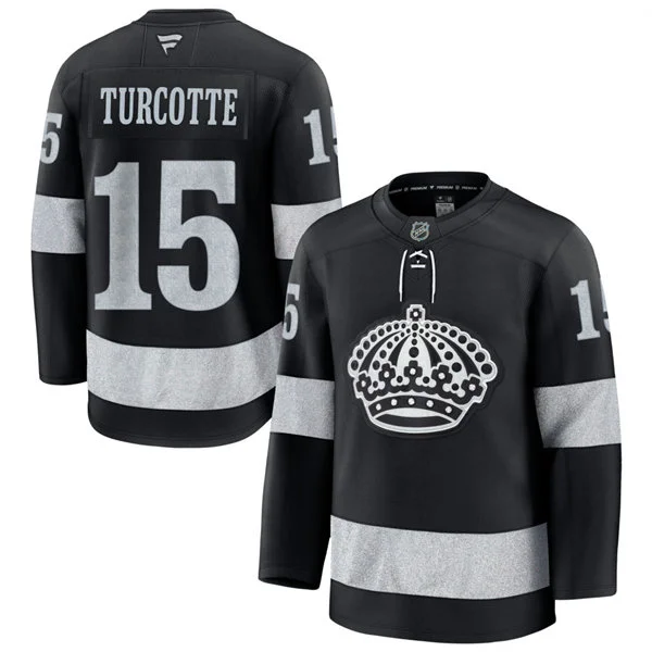 Mens Los Angeles Kings #15 Alex Turcotte Fanatics Black Alternate Premium Player Jersey