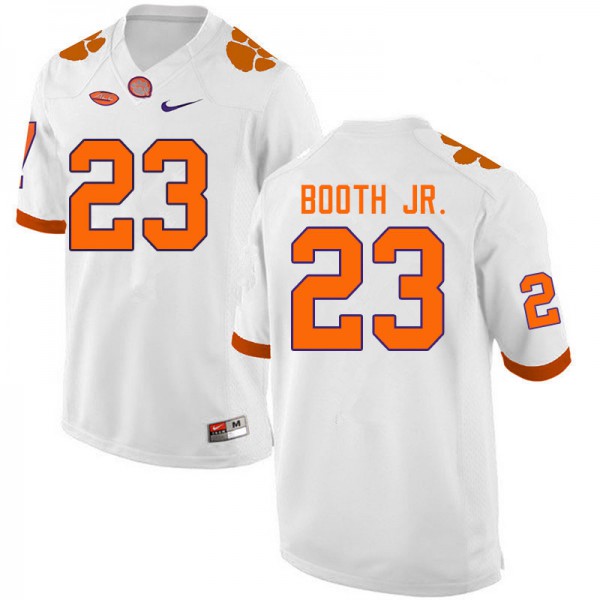 Men's Clemson Tigers #23 Andrew Booth Jr. White Stitched Nike NCAA Football Jersey